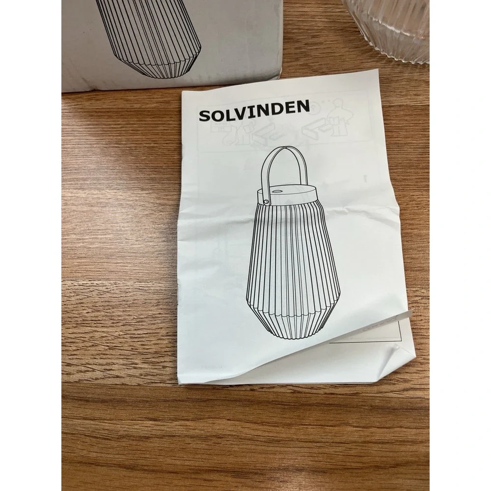 Ikea Solvinden‎ Outdoor Glass Lantern Light Programmable White/Clear NEW